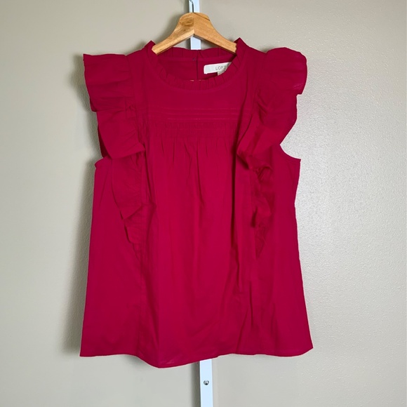 LOFT Pintucked Ruffle Shell - Picture 6 of 16
